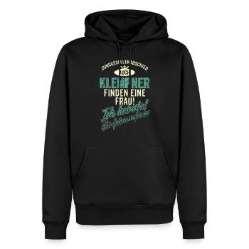JGA BRAEUTIGAM - Klempner - Version Auch - petrol - Männer Premium Bio Hoodie - Schwarz - Vorne - Nico (187cm)