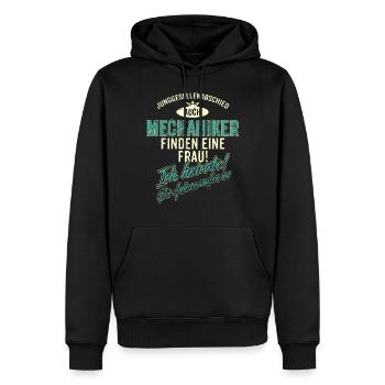 JGA BRAEUTIGAM - Mechaniker - Version Auch - - Männer Premium Bio Hoodie - Schwarz - Vorne - Nico (187cm)