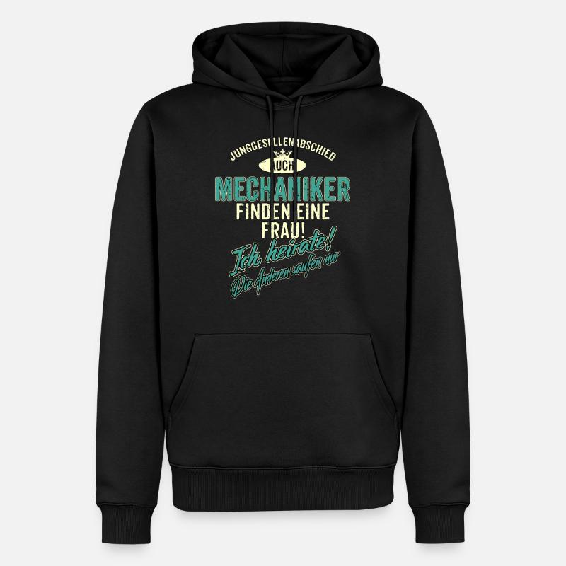 JGA BRAEUTIGAM - Mechaniker - Version Auch - - Männer Premium Bio Hoodie - Schwarz
