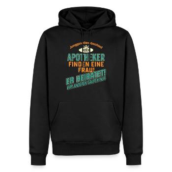 JGA Team - Apotheker - petrol strong orange - - Männer Premium Bio Hoodie - Schwarz - Vorne - Nico (187cm)