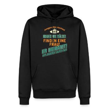 JGA Team - Brauer und Mälzer - petrol strong - Männer Premium Bio Hoodie - Schwarz - Vorne - Nico (187cm)