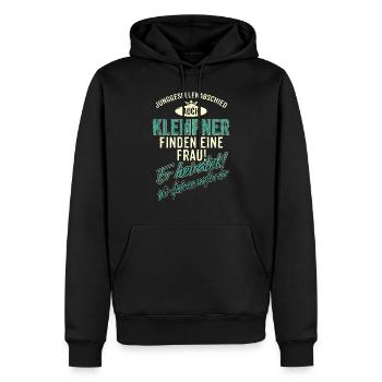 JGA Team - Klempner - Version Auch - petrol - - Männer Premium Bio Hoodie - Schwarz - Vorne - Nico (187cm)