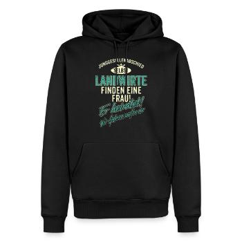 JGA Team - Landwirt - finden eine Frau - heiratet - Männer Premium Bio Hoodie - Schwarz - Vorne - Nico (187cm)