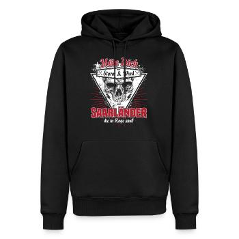 Saarland Saarbrücken Neunkirchen Homburg Geschenk - Männer Premium Bio Hoodie - Schwarz - Vorne - Nico (187cm)