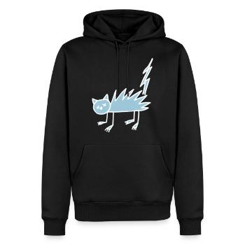 Chat Halloween zombie mort-mort cadeau drôle - Sweat à capuche Premium bio Homme - noir - Devant - Nico (187cm)