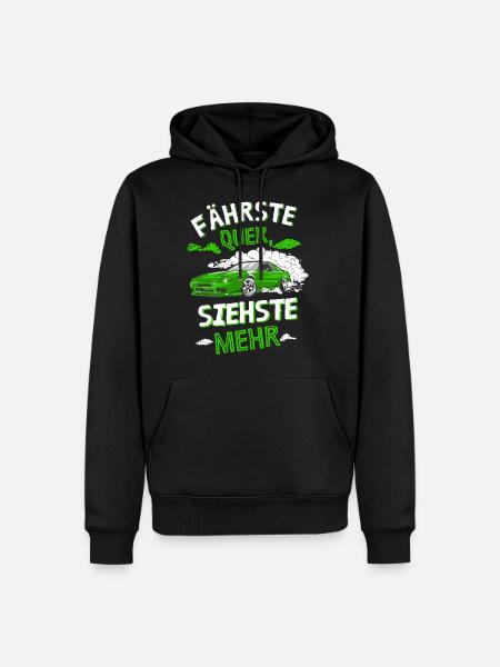 Fährste Quer siehste Mehr - Männer Premium Bio Hoodie - Schwarz