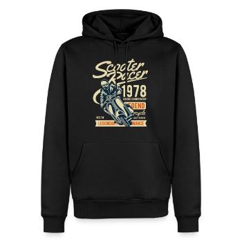 1978 ROLLER RACER - Moped Scooter Shirt Motif - Men’s Premium Organic Hoodie - black - Front - Nico (187cm)