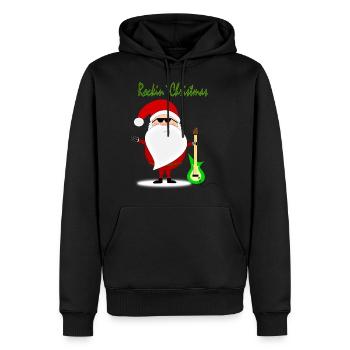 Rockin Weihnachten - Männer Premium Bio Hoodie - Schwarz - Vorne - Nico (187cm)