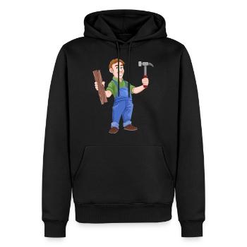 charpentier menuisier charpentier charpentier joiner8 - Sweat à capuche Premium bio Homme - noir - Devant - Nico (187cm)