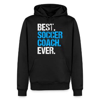Meilleur entraîneur de football de tous les temps cadeau - Sweat à capuche Premium bio Homme - noir - Devant - Nico (187cm)