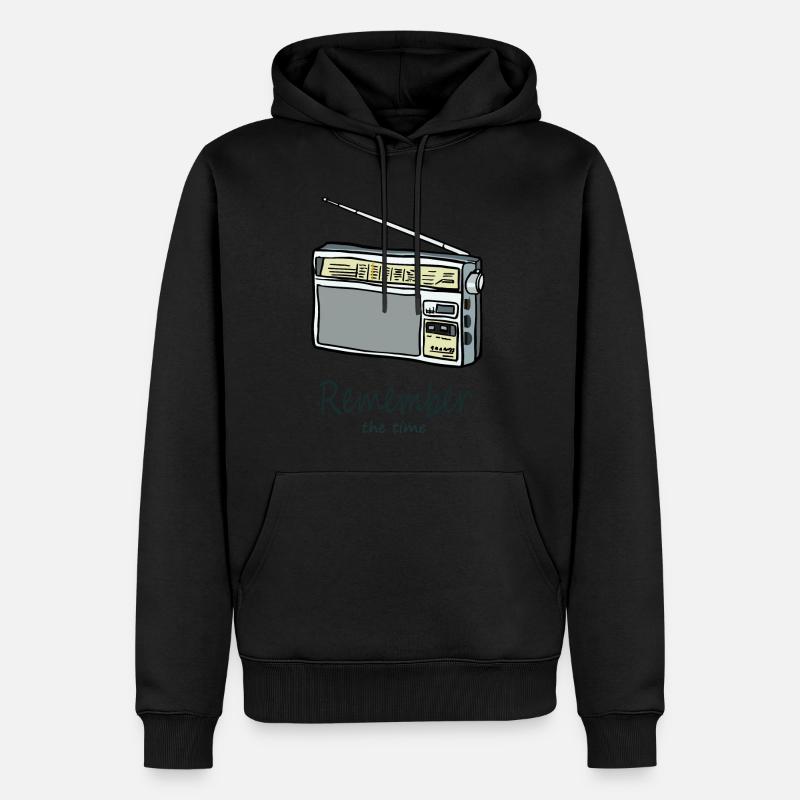 RememberTransistorraddio - Männer Premium Bio Hoodie - Schwarz