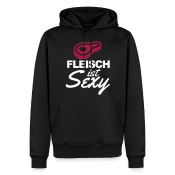 Fleisch ist Sexy - Männer Premium Bio Hoodie - Schwarz - Vorne - Nico (187cm)