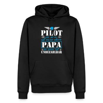 Être pilote est l'honneur d'être un père inestimable - Sweat à capuche Premium bio Homme - noir - Devant - Nico (187cm)