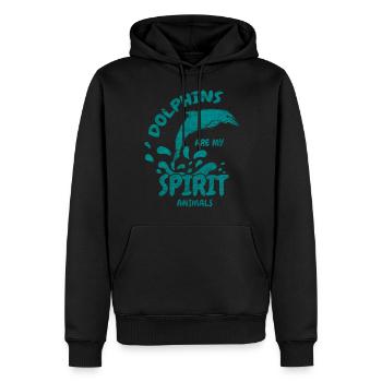 Dauphin dauphin marin animaux mer cadeau - Sweat à capuche Premium bio Homme - noir - Devant - Nico (187cm)