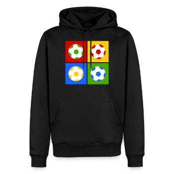 Fußball Pop-Art - Männer Premium Bio Hoodie - Schwarz - Vorne - Nico (187cm)