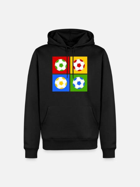 Fußball Pop-Art - Männer Premium Bio Hoodie - Schwarz