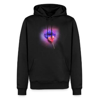 Exit covered and protect you. - Sweat à capuche Premium bio Homme - noir - Devant - Nico (187cm)