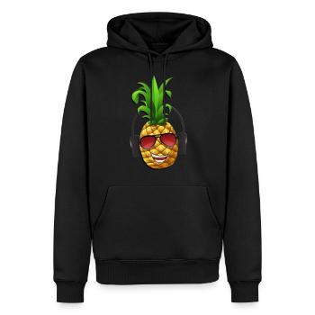 Ananas heureux - Sweat à capuche Premium bio Homme - noir - Devant - Nico (187cm)