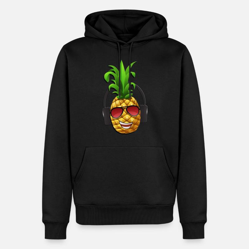 Fröhliche Ananas - Männer Premium Bio Hoodie - Schwarz