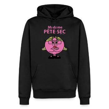Madame Péte-sec - Sweat à capuche Premium bio Homme - noir - Devant - Nico (187cm)