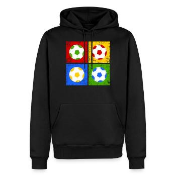 Fußball Pop-Art - Männer Premium Bio Hoodie - Schwarz - Vorne - Nico (187cm)