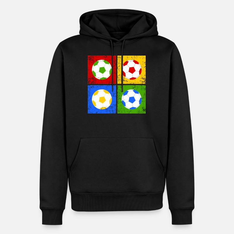 Fußball Pop-Art - Männer Premium Bio Hoodie - Schwarz