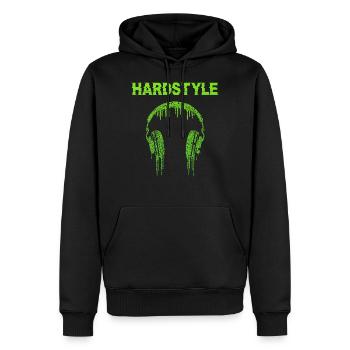 Cadeau hardstyle Music Festival - Sweat à capuche Premium bio Homme - noir - Devant - Nico (187cm)