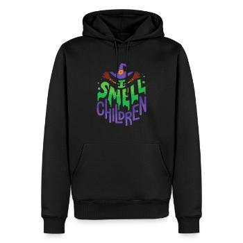 Je sens les enfants - Cadeau Sorcière d'Halloween - Sweat à capuche Premium bio Homme - noir - Devant - Nico (187cm)