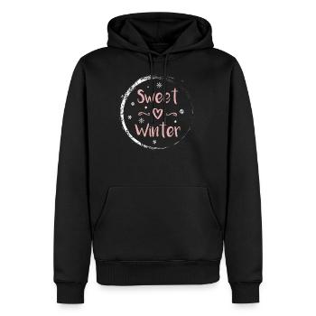 hiver - Sweat à capuche Premium bio Homme - noir - Devant - Nico (187cm)