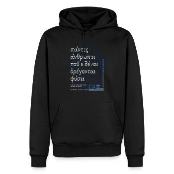 Striving for knowledge - Third Generation School - Men’s Premium Organic Hoodie - black - Front - Nico (187cm)