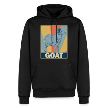 chèvre - Sweat à capuche Premium bio Homme - noir - Devant - Nico (187cm)
