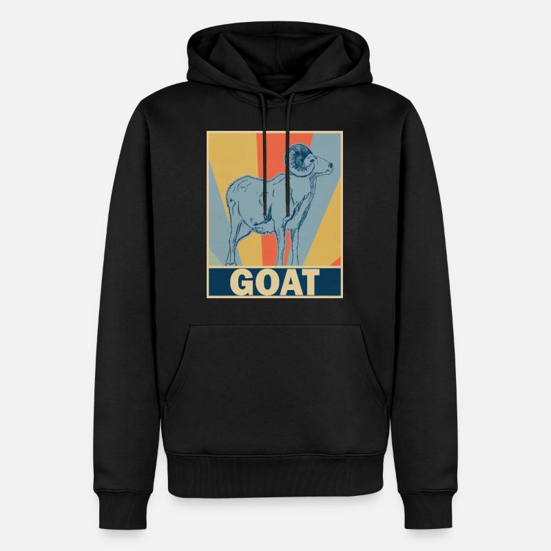 chèvre - Sweat à capuche Premium bio Homme - noir