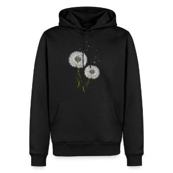 Pusteblume - Männer Premium Bio Hoodie - Schwarz - Vorne - Nico (187cm)