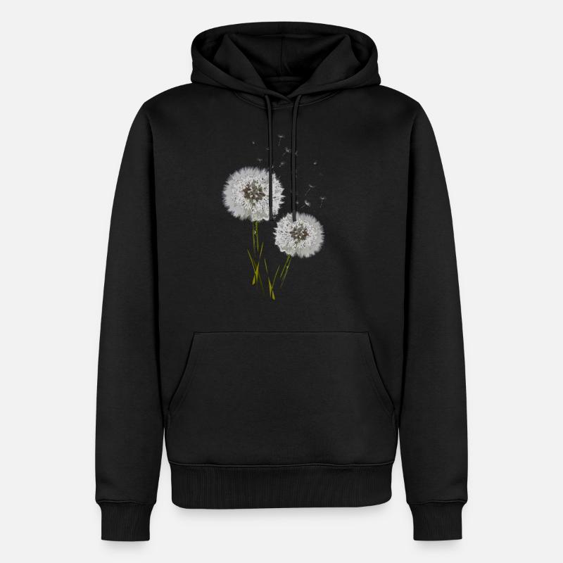 Pusteblume - Männer Premium Bio Hoodie - Schwarz