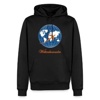 Weltenbummler - Geschenk Reise - Männer Premium Bio Hoodie - Schwarz - Vorne - Nico (187cm)