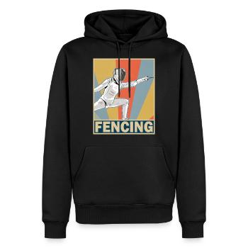 clôture - Sweat à capuche Premium bio Homme - noir - Devant - Nico (187cm)