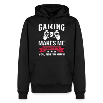 Gaming Makes Me Happy - Men’s Premium Organic Hoodie - black - Front - Nico (187cm)