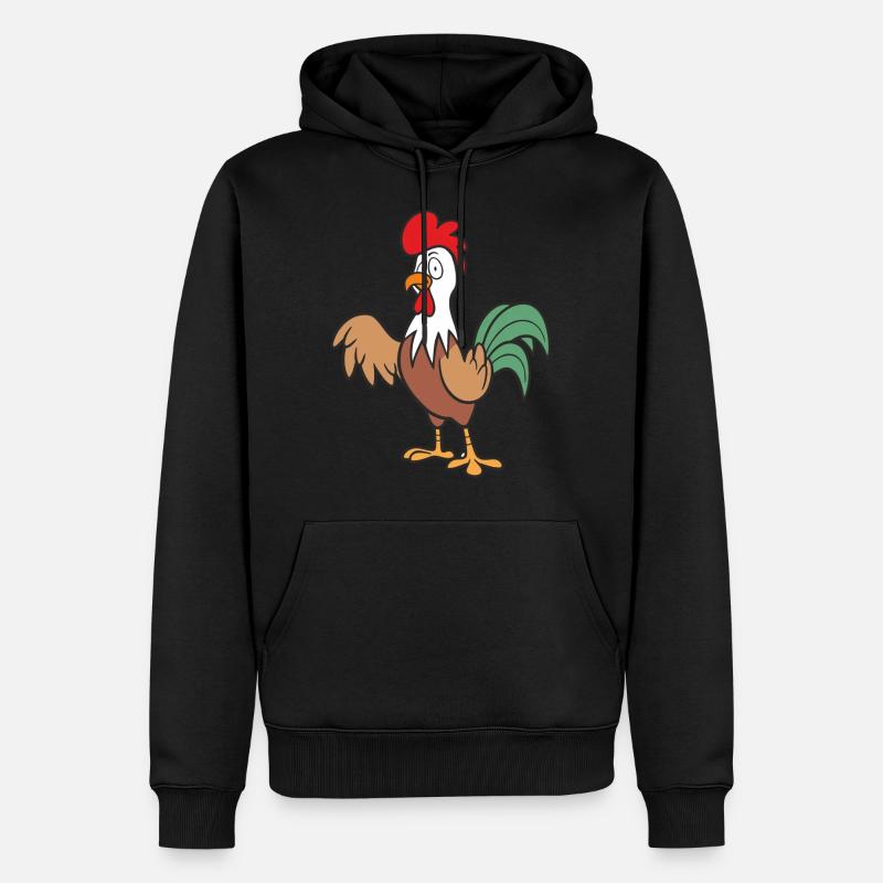 hahn - Männer Premium Bio Hoodie - Schwarz