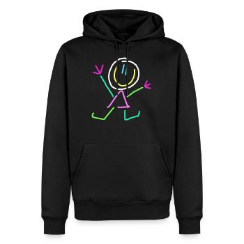 stick figure - Men’s Premium Organic Hoodie - black - Front - Nico (187cm)