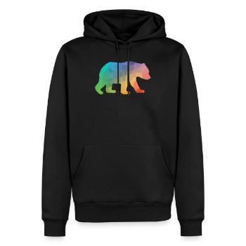 Colorful triangle design bear - Men’s Premium Organic Hoodie - black - Front - Nico (187cm)