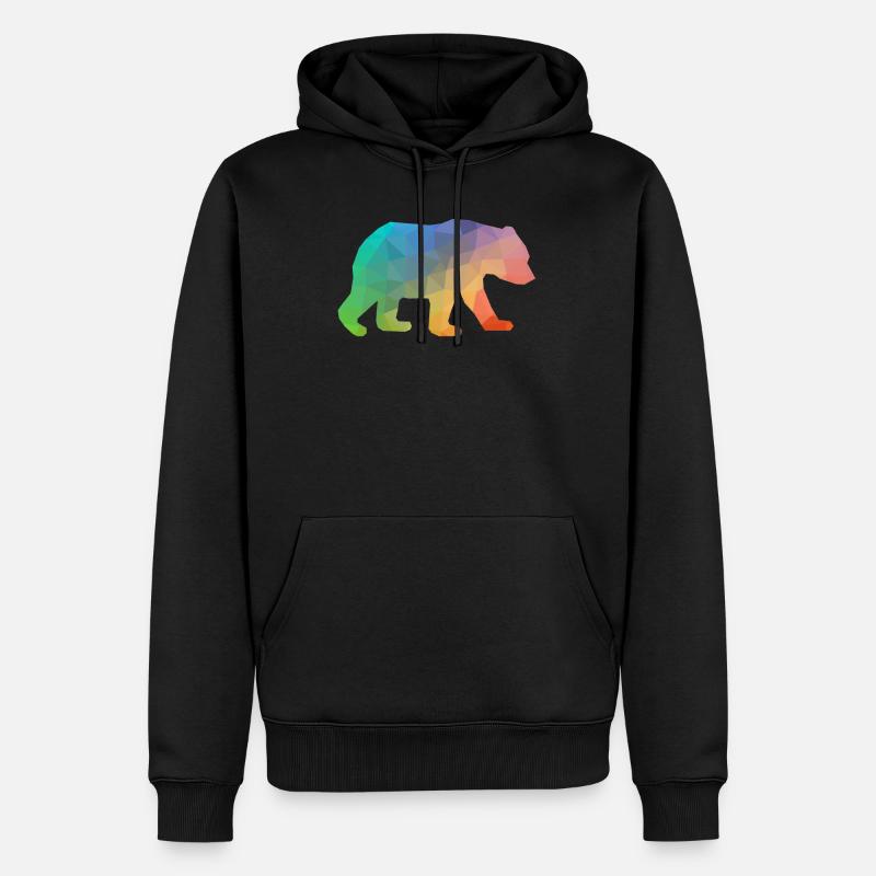 Bunter Dreieckdesignbär - Männer Premium Bio Hoodie - Schwarz