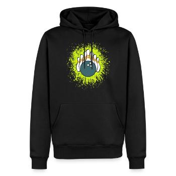 Bowling - bowling - Sweat à capuche Premium bio Homme - noir - Devant - Nico (187cm)