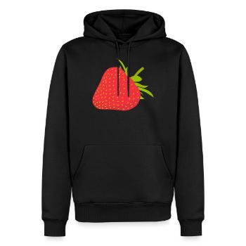 Fraise - Sweat à capuche Premium bio Homme - noir - Devant - Nico (187cm)