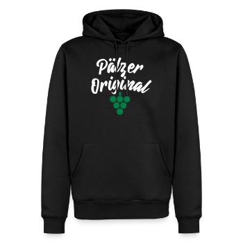 Pälzer Original - Männer Premium Bio Hoodie - Schwarz - Vorne - Nico (187cm)