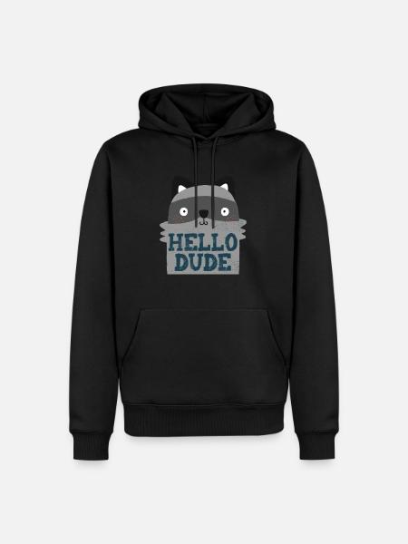 HELLO DUDE - Sweat à capuche Premium bio Homme - noir