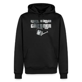 Hart, härter, Gärtner - Männer Premium Bio Hoodie - Schwarz - Vorne - Nico (187cm)