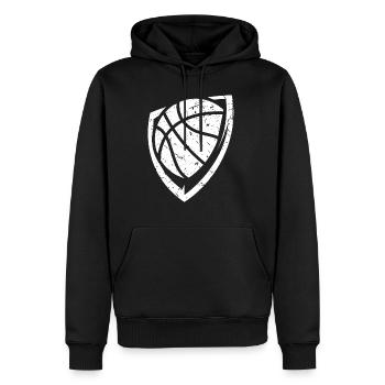 Basketball Emblem, geschenk basketballer ballsport - Männer Premium Bio Hoodie - Schwarz - Vorne - Nico (187cm)