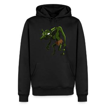 Fieser Kobold, geschenk troll fabelwesen mystisch - Männer Premium Bio Hoodie - Schwarz - Vorne - Nico (187cm)