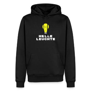 Helle Leuchte lustiger Spruch Student schlau - Männer Premium Bio Hoodie - Schwarz - Vorne - Nico (187cm)