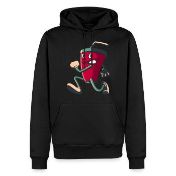 Boisson courante, cadeau boisson cola limonade - Sweat à capuche Premium bio Homme - noir - Devant - Nico (187cm)